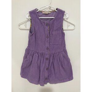 Mini Boden Toddler Girls Corduroy Button Front Dress, Purple, Size 4-5 Year